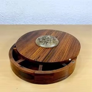 Eco Friendly Wooden Spice Organizer Handmade Masala <b>Box</b> High Quality Kitchen Storage for <b>Herbs</b> - Product Image 4
