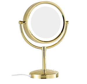Traditional Round Brass <b>Vanity</b> <b>Mirror</b> with Ornate Metal Frame and Two-Side Design for Decorative Use - Product Image 4