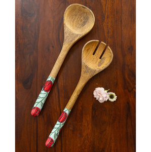 New Design Flower Printed Cutlery Spoon Handmade finished Eco-Friendly Food Snacks <b>Dessert</b> Spoon At Competitive Price - Product Image 1
