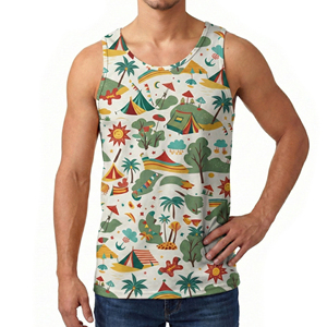 Men's Outdoor Camouflage Sleeveless Vest Customizable Breathable Jersey Knit Muscle Tee Factory Wholesale Activewear Tank Tops - Product Image 1