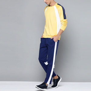 Sweat-shirt à col rond jaune pour homme, coupe classique, couleur unie, jersey tricoté, écologique, respirant, séchage rapide - Product Image 5