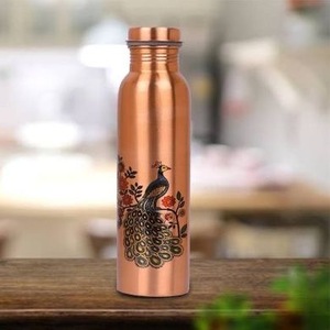 Customizable Eco-Friendly 99.9% Pure <b>Copper</b> <b>Water</b> <b>Bottle</b> for Private Label Brands Corporate Gifts Promotional Products <b>Wholesale</b> - Product Image 2