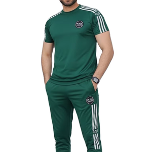 Tenue de sport personnalisée 2026 avec logo, tissu respirant, absorbant la transpiration, séchage rapide, extensible dans quatre directions, coupe ajustée, col rond, style été - Product Image 1