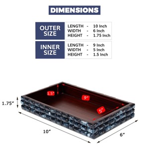 Designer Bone Inlay Decorative Tray Luxury Tabletop Organizer and Serving Tray - Product Image 2