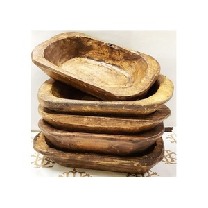 Bol en bois rustique fait main pour servir des fruits frais, des salades, des pâtes, du riz, du pain et des collations à la maison - Product Image 5