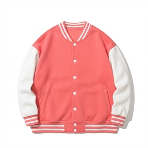 <b>Men's</b> Casual Bomber Varsity <b>Jacket</b> Two-Tone Ribbed Hem Cuffs Snap Closure Lightweight Waterproof Windproof Autumn Outerwear - Product Image 5