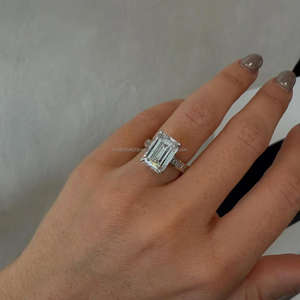 Cvddiamond 10K แหวนหมั้นทองคำแข็งเครื่องประดับที่ดีที่สุดของผู้หญิงสุดหรู VVS-VS กะรัตเพชรทั้งหมดสำหรับปลูกในห้องปฏิบัติการผู้จำหน่ายชั้นนำ - Product Image 1