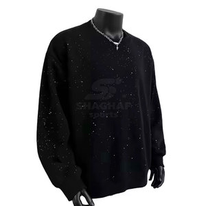 Sweat-shirt personnalisé pour homme avec strass, couleur unie, sweat-shirt avec strass de haute qualité pour homme - Product Image 3
