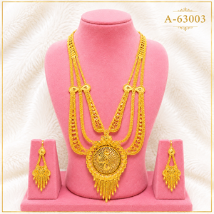 Designer Gold Silver <b>Necklace</b> <b>Set</b> for Women – Heavy Pendant <b>Bridal</b> Jewelry <b>Set</b> A-63003 - Product Image 1