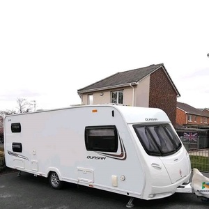Luxurious Modern Caravan <b>Camping</b> Trailer with 15 Foot <b>Single</b> Axle Frame 4 Stabilizer Jacks Queen Size <b>Bed</b> Waterproof Design - Product Image 2