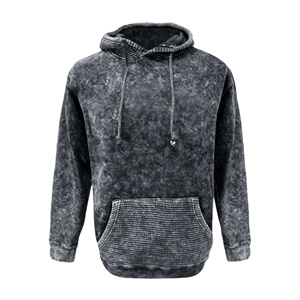Pull à capuche lavé et épais pour hommes, imprimé sur mesure, coton éponge français numérique de style coréen délavé à l'acide pour l'hiver - Product Image 1