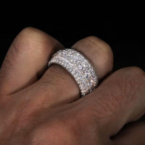 Lab Grown Diamond Moissanite Rose Gold Plated Cross <b>Ring</b> Elegant Engagement Anniversary Wedding Jewelry for Women - Product Image 3
