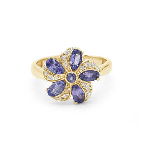 Anillo Floral de Plata de Ley S925 con Zafiro Ovalado y Diamantes Engastados, Anillo de Piedras Preciosas para Mujer, Estilo Romántico, Joyería de Compromiso - Product Image 4