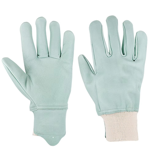 Gants en cuir pleine longueur, respirants, écologiques, compatibles écran tactile, style uni rétro pour usage quotidien printemps automne - Product Image 1