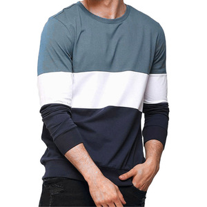 เสื้อสเวตเชิ้ตคอกลมแบบมีโลโก้สั่งทำพิเศษ ผ้าฟลีซขายส่ง สีตัดกันสามเฉดสี สำหรับผู้ชาย - Product Image 1