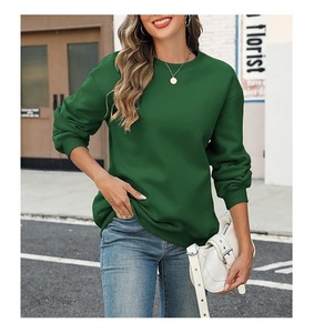 Nouvel Arrivage – Sweat-shirt en Coton Confortable et Décontracté pour Femme, Col Rond, Manches Longues, Épaules Tombantes, Couleur Unie, de Luxe, Origine Bangladesh - Product Image 4