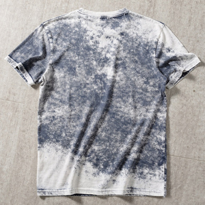 Camiseta de manga corta con cuello en V para hombre, lavado ácido, corte regular, 100% algodón, jersey lavado, camiseta casual, camiseta con efecto lavado a la piedra para hombre - Product Image 2