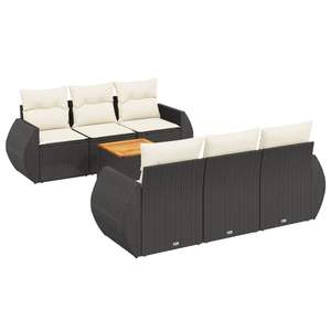 Conjunto de Sofás Modulares Grandes de Ratán PE Negro para Jardín, Elegante Colección de Muebles para Exteriores - Product Image 2