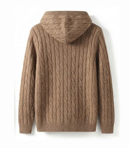 Sweat-shirt décontracté à épaules tombantes en molleton épais 100 % coton pour homme, avec logo personnalisé sur le devant et poche, en tricot uni - Product Image 5