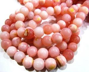 Perles de pierres précieuses d'opale rose naturelle du Pérou, brins de 8 pouces - Product Image 2