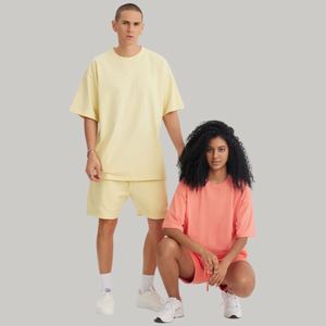 T-shirt en coton surdimensionné personnalisé avec logo frontal pour hommes et femmes, col rond, manches courtes, imprimé, respirant, tricoté, coupe classique - Product Image 2