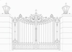 รั้วเหล็กดัดลายฉลุสำหรับวิลล่าหรูสไตล์คลาสสิก ประตูรั้วกันสนิม ชุบกัลวาไนซ์แบบจุ่มร้อน  งานตีขึ้นรูปด้วยมือ  แบบสองชั้น  ลายสามมิติ - Product Image 5