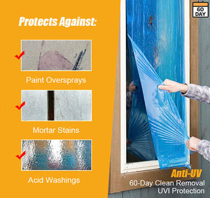 Pellicola Protettiva per Finestre in Vetro, Adesiva, Nastro Protettivo per Porte, Protegge da Polvere, Macchie di Vernice e Raggi UV - Product Image 4