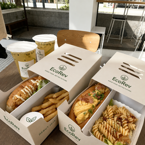Caja de Papel Biodegradable Ecológica Personalizada para Alimentos, con Separador para Ensaladas, Sándwiches, Papas Fritas, Hot Dogs, para Llevar, Impresión UV - Product Image 5