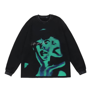 Sudadera informal personalizada de tela gruesa con lavado ácido para hombre, sudadera con estampado gráfico vintage con lavado ácido para hombre - Product Image 1