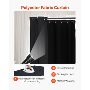 Cortinas portátiles de poliéster grueso para vestidores dobles, ideales para separar áreas en boutiques y probadores. - Product Image 3