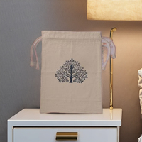 Sac à chaussures en coton 100% imprimé Tea Tree, lavé et dessiné à la main, 120g, modèle INF10 STUDIO-N