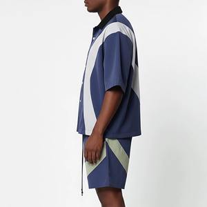 Ensemble coupe-vent réversible à étiquette privée, lavé, en molleton français, avec sweat à capuche et short, léger, pour entraînement et fitness - Product Image 3