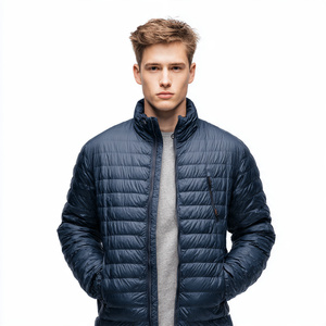 Veste matelassée imperméable pour homme, col montant, fermeture éclair, manteau matelassé, vêtements d'extérieur pour homme, vestes matelassées chaudes pour homme - Product Image 4