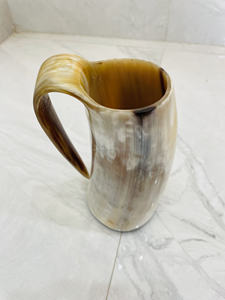 Auténtica Jarra de Cerveza/Vino de Cuerno de Búfalo Africano con Logotipo Vegvisir Tallado a Mano para Mead, Larp, Vino, Cerveza, Cerveza Alemana, Alcohol, Ron, Indio - Product Image 2