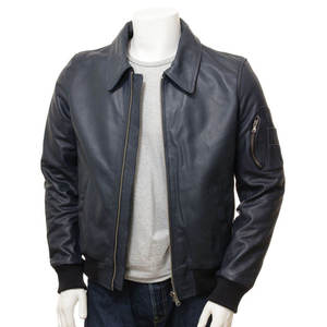 Veste en cuir véritable pour homme, best-seller, style streetwear, imperméable, coupe-vent, hiver, durable, légère, tendance, personnalisable - Product Image 1