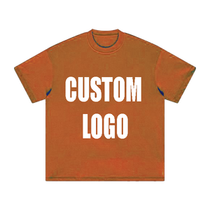 Camiseta extragrande lavada con ácido Vintage para hombre, 100% algodón, alta calidad, lavado en aerosol, antibolitas, ecológica, rápida - Product Image 1