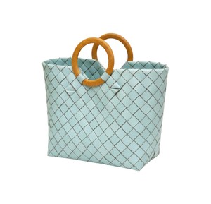 Sac et sac à main personnalisables bleu clair à motifs, élégants, faits à la main, en plastique tressé, pour femmes, pour les voyages - Product Image 1