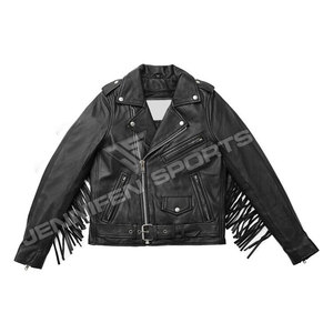 Custom Slim Fit Women's Black Motorcycle Foam Motorcycle Leather <b>Jacket</b> With Fringes Women's Leather <b>Biker</b> <b>Jacket</b> - Product Image 1