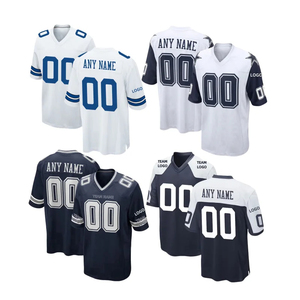 เสื้อฟุตบอลอเมริกันพรีเมียม โพลีเอสเตอร์ 100% ระบายเหงื่อได้ดี สกรีนโลโก้ตามสั่ง ชุดทีมแบบซับลิเมชั่น รับผลิตแบบ OEM จำนวนมาก แขนสั้น สีพื้น - Product Image 1