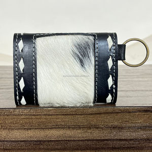 Nouveaux portefeuilles en cuir à carreaux usinés à la main de nouvelle mode Style de concepteur de luxe à la mode suspendus avec porte-clés Mini porte-monnaie de carte - Product Image 5