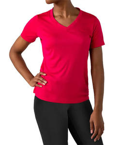 T-shirt simple en coton doux, mode féminine, col en V, manches courtes, été moderne - Product Image 1