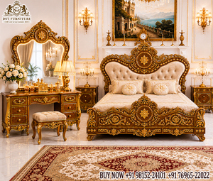 Suite da <span class=keywords><strong>camera</strong></span> in legno intagliato a mano di alta qualità, stile classico italiano Aura, con elegante set di mobili da <span class=keywords><strong>camera</strong></span> Deessor ispirato al Maharaja. - Product Image 5