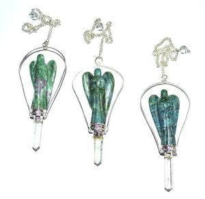 Pierre Semi-Précieuse Artisanat chakra bouteille Chips 3pcs Pendules avec chaîne - Product Image 6