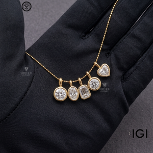 Collier pendentif ovale en diamant de laboratoire certifié IGI 1 carat, coupe ovale, DEF VVS2/VS1, or 14K/18K plaqué rhodium, classique pour femme - Product Image 2
