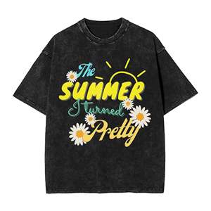 T-shirt surdimensionné en coton Team Conrad Cousins Beach pour homme, décontracté, à manches courtes, imprimé floral, col rond, style vintage - Product Image 5