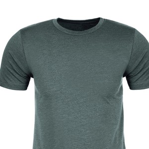 Camiseta de Algodón a Rayas con Cuello Redondo para Hombre, Talla Grande, Logotipo Personalizado en la Parte Delantera, Impresión Serigráfica Ecológica, Manga Corta Informal - Product Image 1