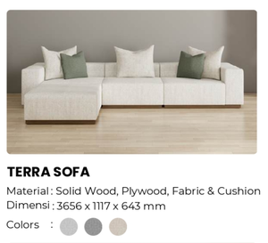 Modern Fabric L-Shaped Sectional <b>Sofa</b> Set 3 Seater with Padded Arms <b>Foam</b> Filling Chaise Lounge and Wood Legs for Home & Hotel - Product Image 3