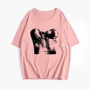 Camiseta Oversize de Moda Urbana para Mujer, Ropa Cómoda de Verano, Top Informal con Estampado Gráfico, Prenda de Alta Calidad - Product Image 1