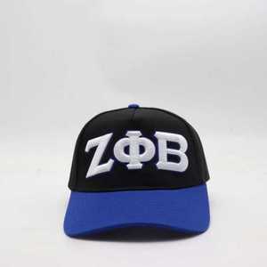 หมวกแก๊ป Zeta Phi Beta ปักลาย ZPB สีดำ-น้ำเงิน ปีกแบน ปรับขนาดได้ สำหรับชมรมนักศึกษา ดีไซน์ทันสมัย สวมใส่สบาย - Product Image 1
