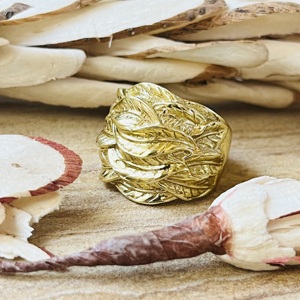Fashionable Brass <b>Rings</b> Boho Leaf Band <b>Ring</b> For Women 18k Gold Plated Nature Floral Statement Jewelry <b>Chunky</b> <b>Ring</b> For Wholesale - Product Image 5